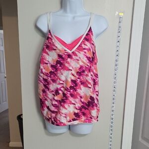 Free Country Pink and White Graphic‎ Camisole